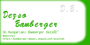 dezso bamberger business card